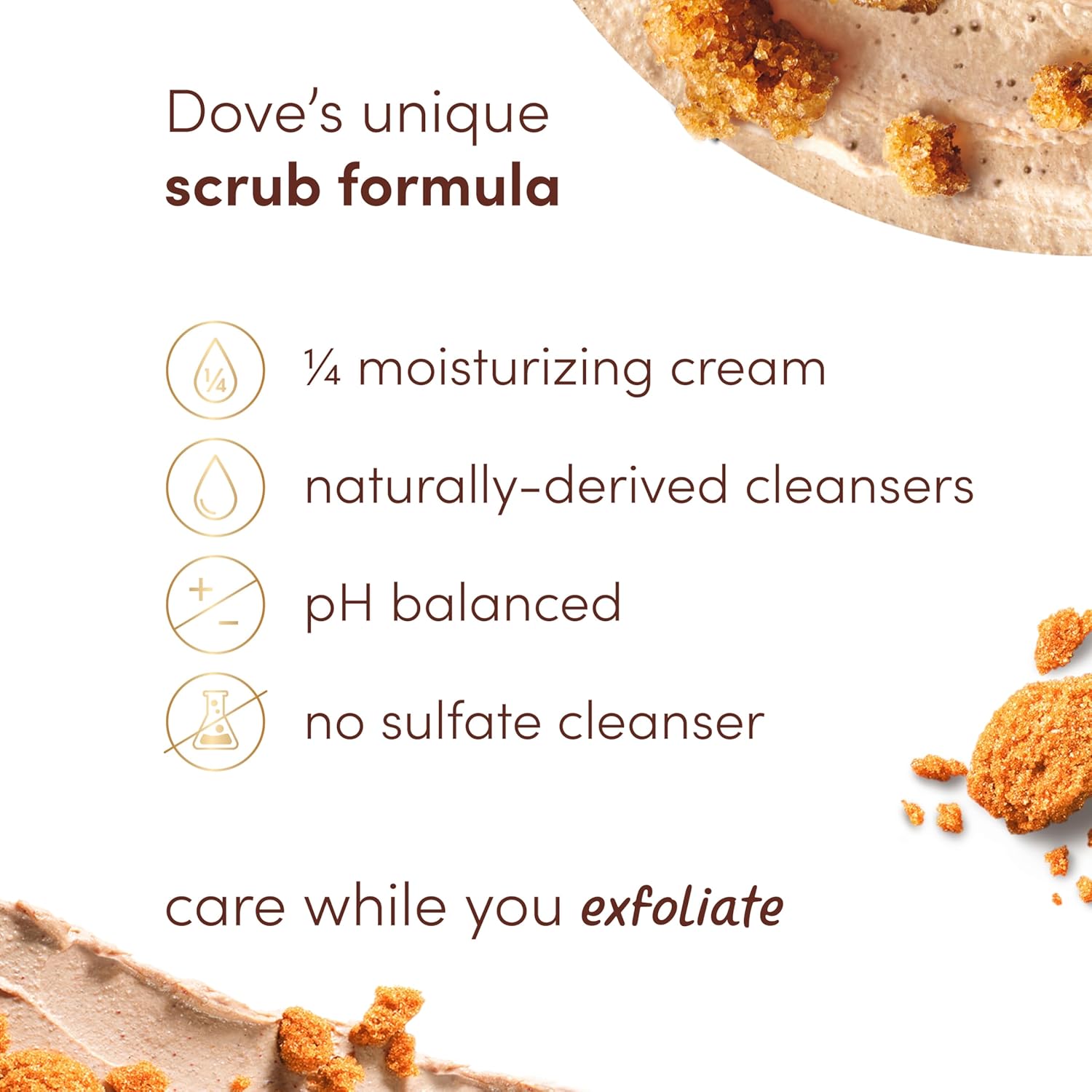 Dove Brown Sugar and Coconut Butter Body Scrub Exfoliates and DeeTLy Nourishes for Smooth, Radiant Skin 15 oz