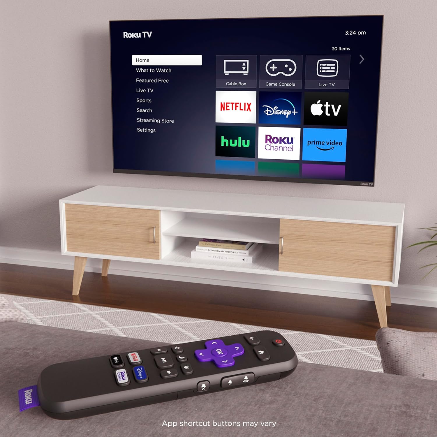 Roku TV Remote Control (Official Manufacturer Product) - SimTLe Setup, & Pre-Set App Shortcuts - ReTLacement Remote Compatible with RokuTV Models ONLY (Not Roku TLayers)