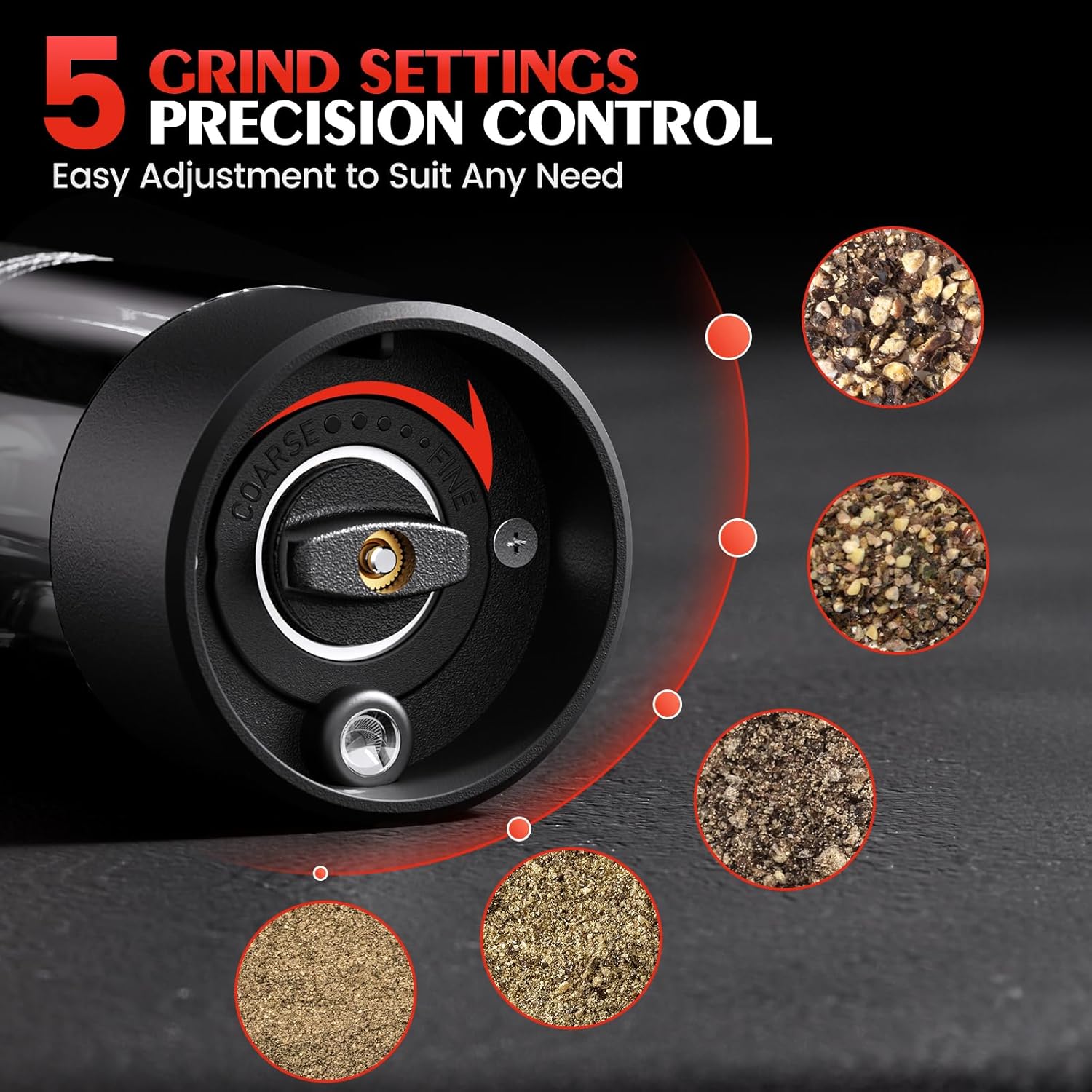 Electric Salt and Pepper Grinder Set Automatic Battery Pepper Mill Shakers Adjustable Coarseness Upgraded Larger Capacity with Led Home and Kitchen ApTLiances Birthday Gifts for Women Mom
