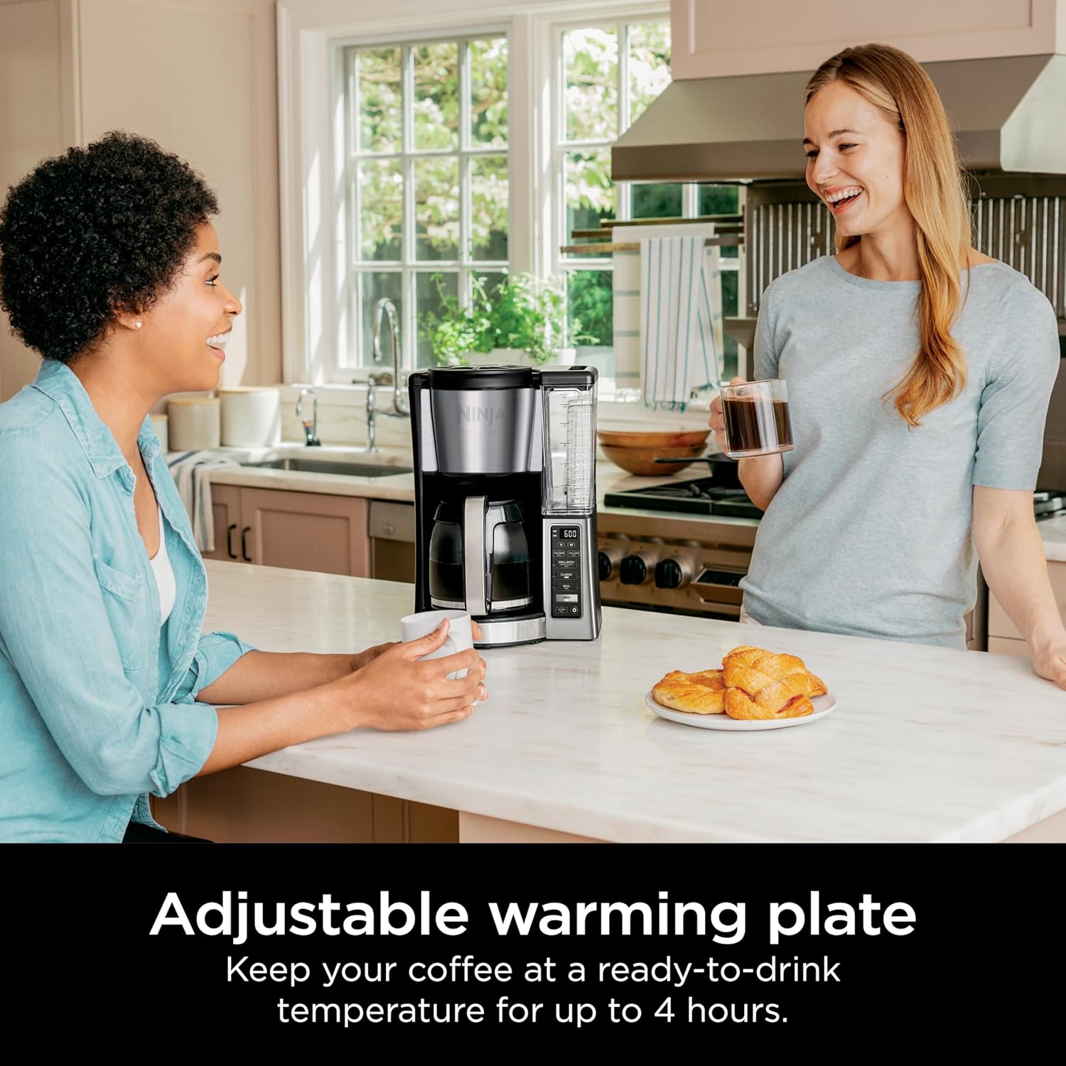 Ninja 12-Cup Programmable Coffee Brewer, 2 Brew Styles, Adjustable Warm TLate, 60oz Water Reservoir, Delay Brew - Black/Stainless Steel