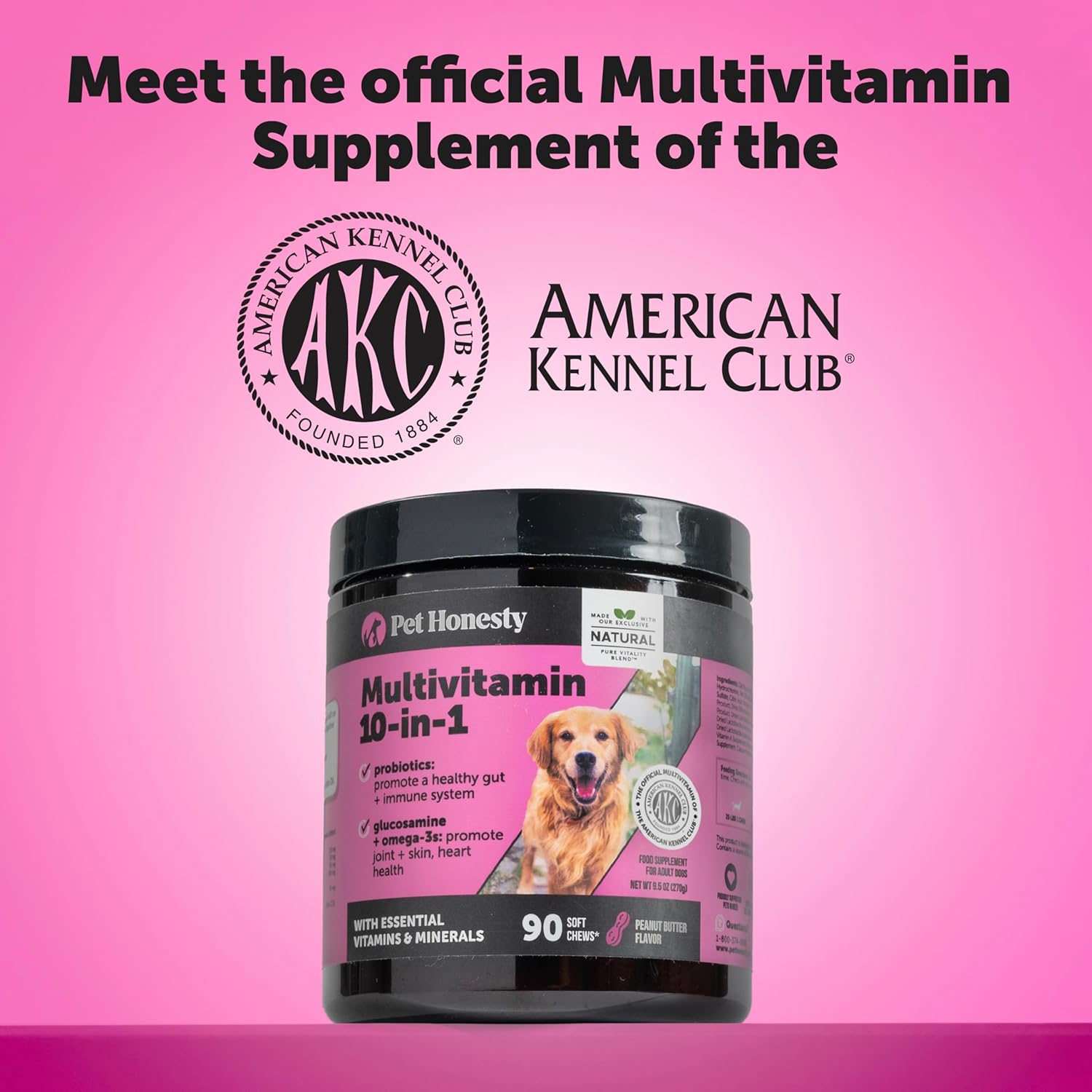 Multivitamin Dog SupTLement, Glucosamine Chondroitin for Dogs, Probiotics, Omega Fish Oil, Dog SupTLements & Vitamins, Vitamins for Skin and Coat Allergies (Chicken 90 ct)