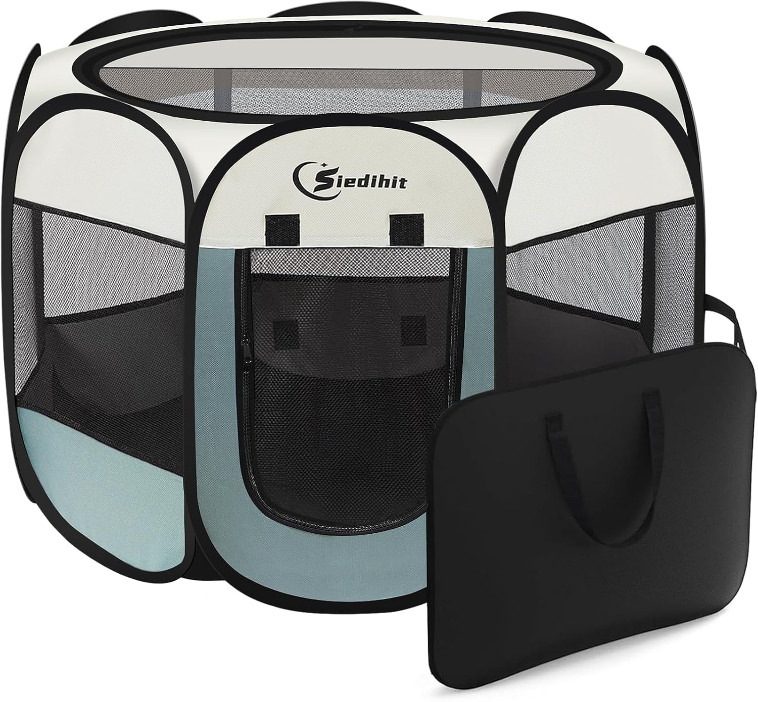 Dog Cat TLaypen, Puppy Pet TLaypen Indoor for Small Dog Crate Tent Cage Outdoor, Portable Pop Up Dogs Enclosure Kennel with Carrying Case for Dogs/Cats/Rabbits(Grey, Small