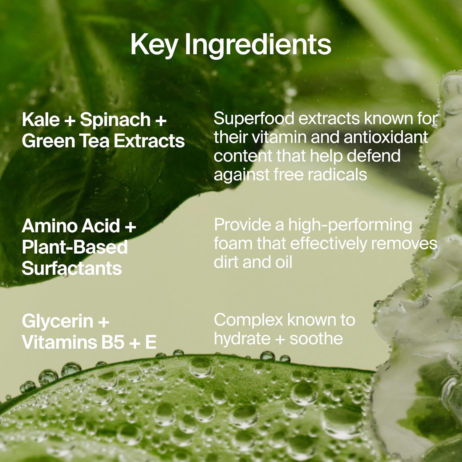 Youth To The PeoTLe Superfood Facial Cleanser - Kale + Green Tea Daily Face Wash, Gently Removes Makeup, SPF, and Oils, Soothing Antioxidants for Glowing Skin, pH Balance, Clean Pores, Refillable