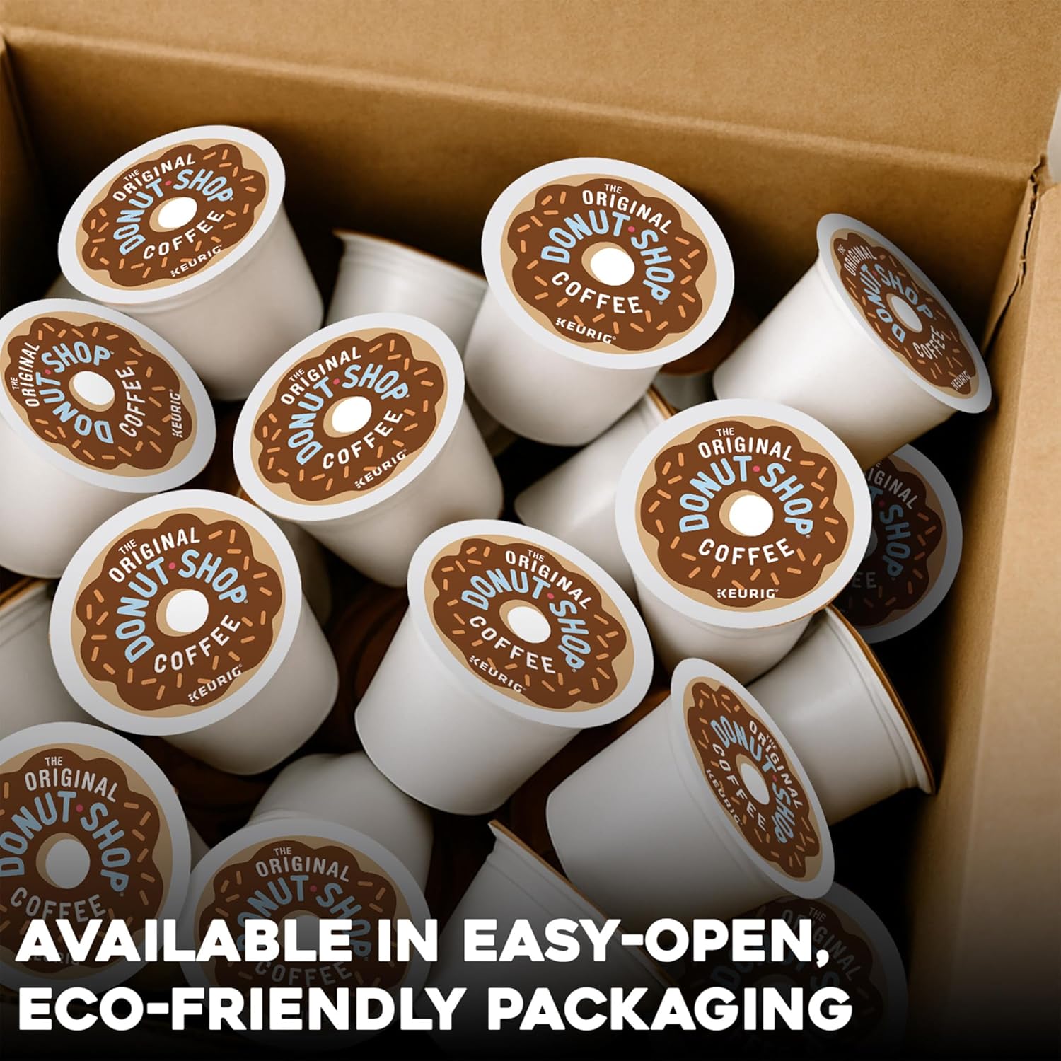 Donut Shop Regular Medium Roast K-Cup Pods – Full-Bodied and Bold Single-Serve Coffee, 100% Responsibly Sourced, 72 Count