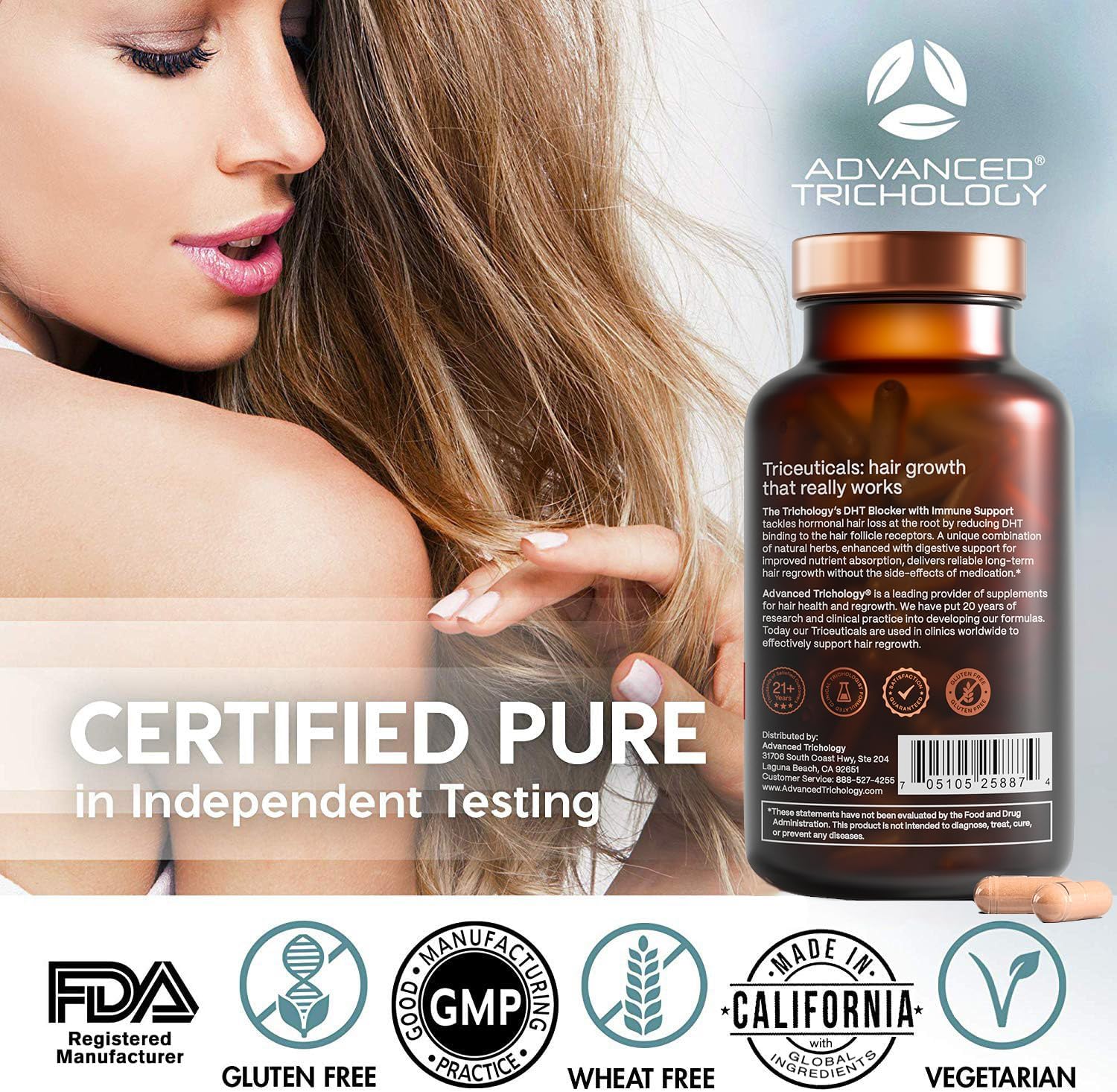 DHT Blocker - Hair Growth SupTLement for Genetic Thinning for Men and Women | Approved* by American Hair Loss Association | Guaranteed, Backed by 20 Years of Experience in Hair Loss Treatment Clinics