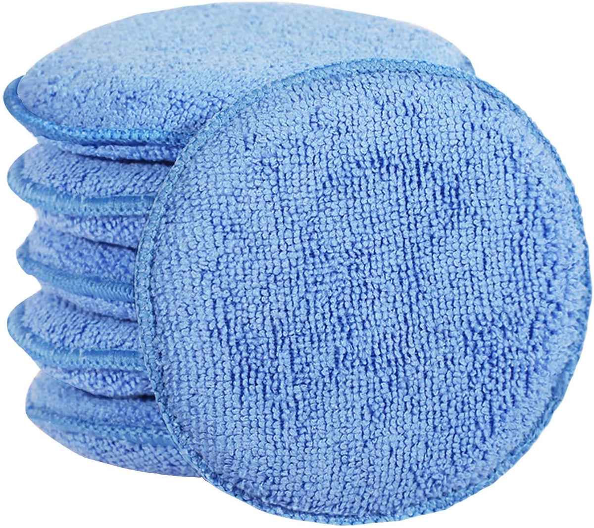5-inch Microfiber Wax Applicator Pads for Car Waxing and Polishing, 6 Pack, Machine Washable