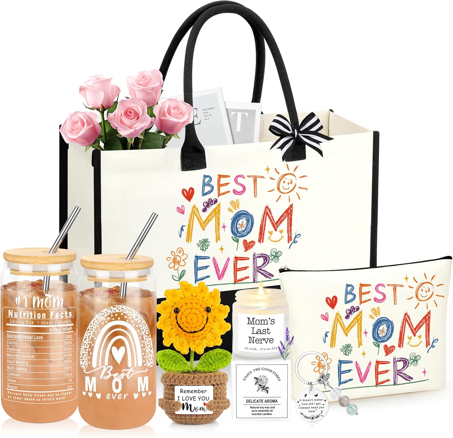 DOGMEM Mothers Day Gifts, Mom Birthday Gift Ideas Basket for Moms Mama Mother from Daughter Son Child, Mothers Day Gifts for Mom, New Moms Gift