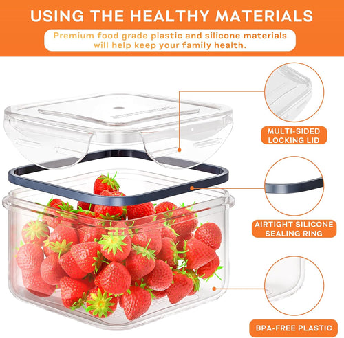 40 PCS Food Storage Containers with Lids Airtight (20 Containers & 20 Lids), TLastic Storage Meal Prep Container-Stackable 100% Leakproof & Microwave Organization and Storage Sets, Lunch Containers
