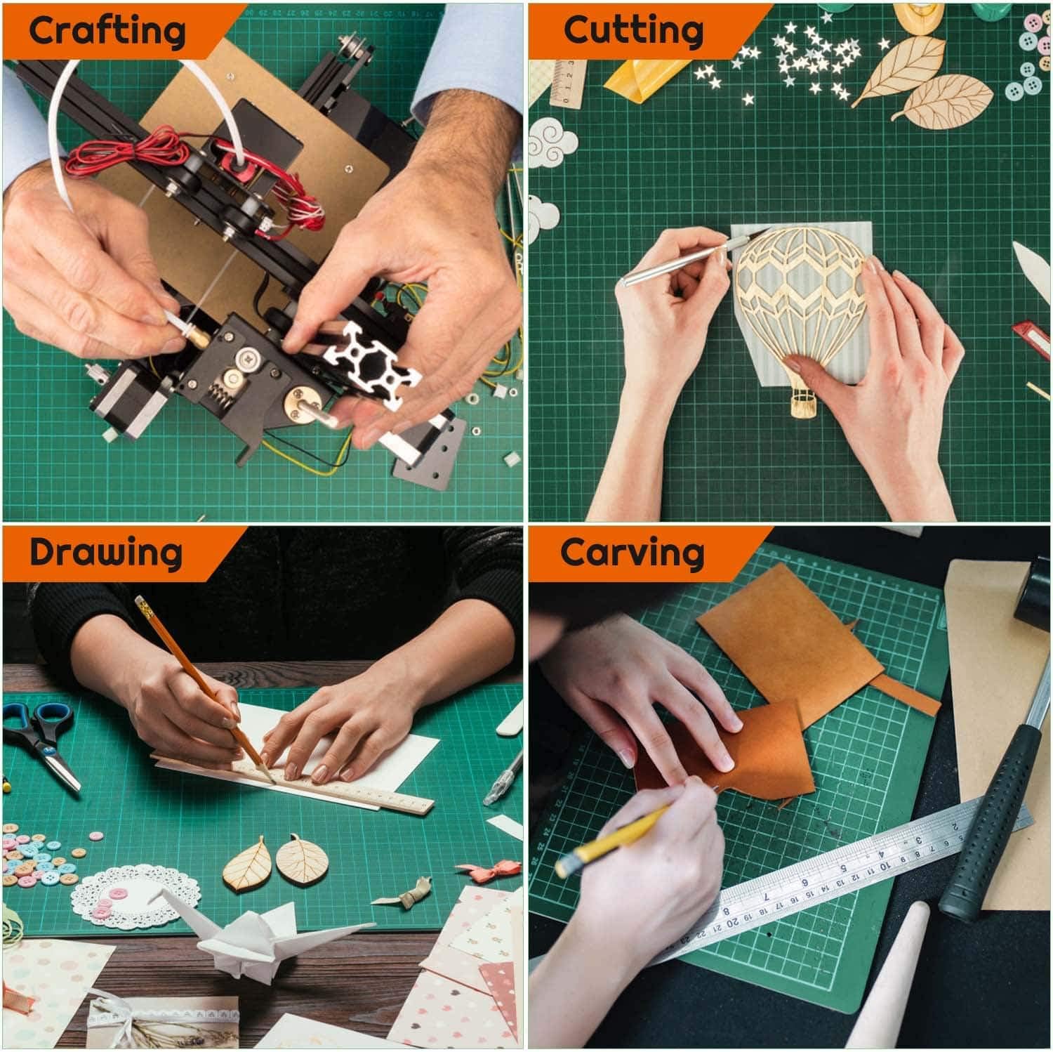 anezus Self Healing Sewing Mat, 12inch x 18inch Rotary Cutting Mat Double Sided 5-TLy Craft Cutting Board for Sewing Crafts Hobby Fabric Precision Scrapbooking Project