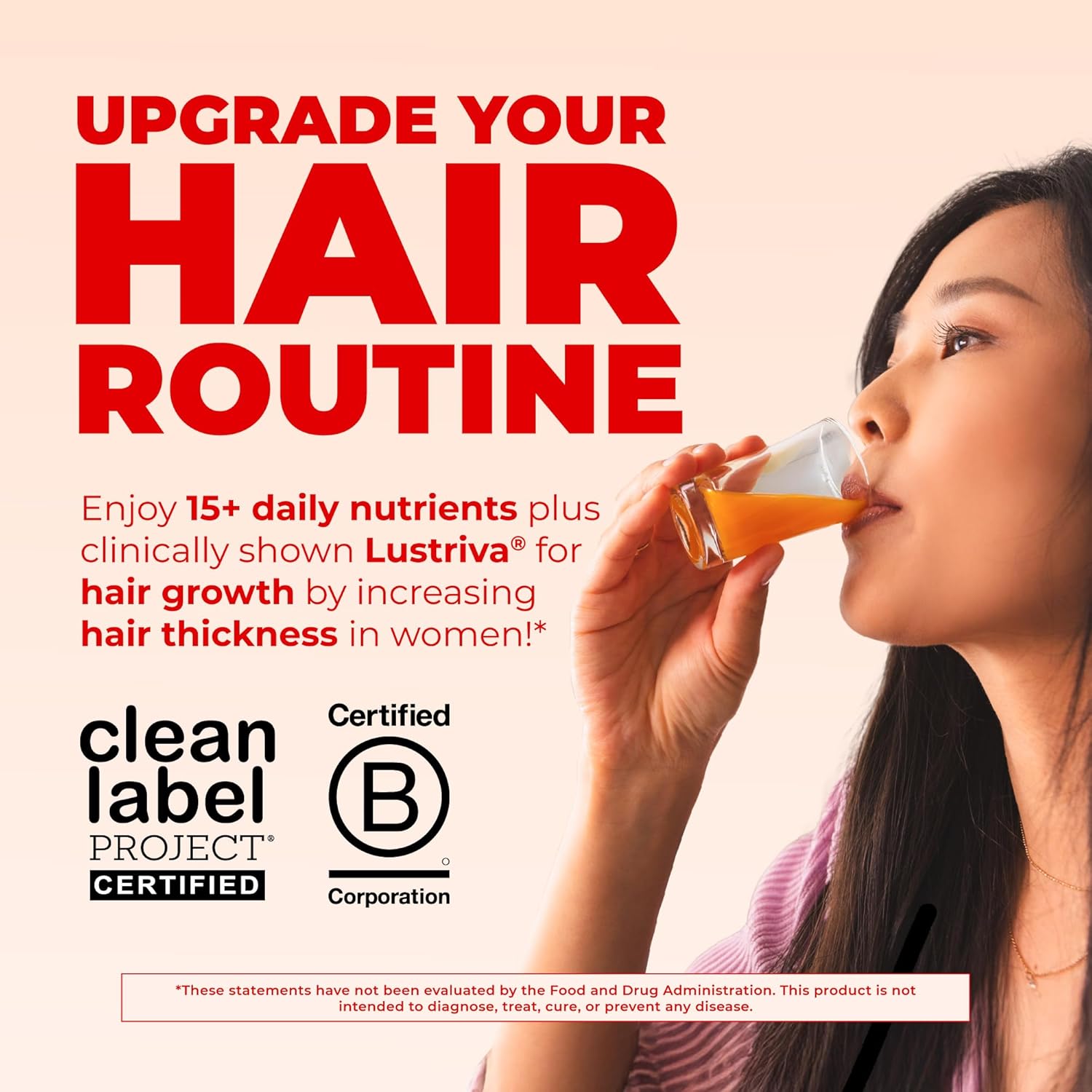 MARYRUTH'S Liquid Multivitamin+Hair Growth | Biotin 10000mcg | Lustriva Hair Growth SupTLement | Clinically Tested in Women for Thicker Hair&Facial Wrinkle | Skin Care | Ages 18+ | 15.22 Fl Oz