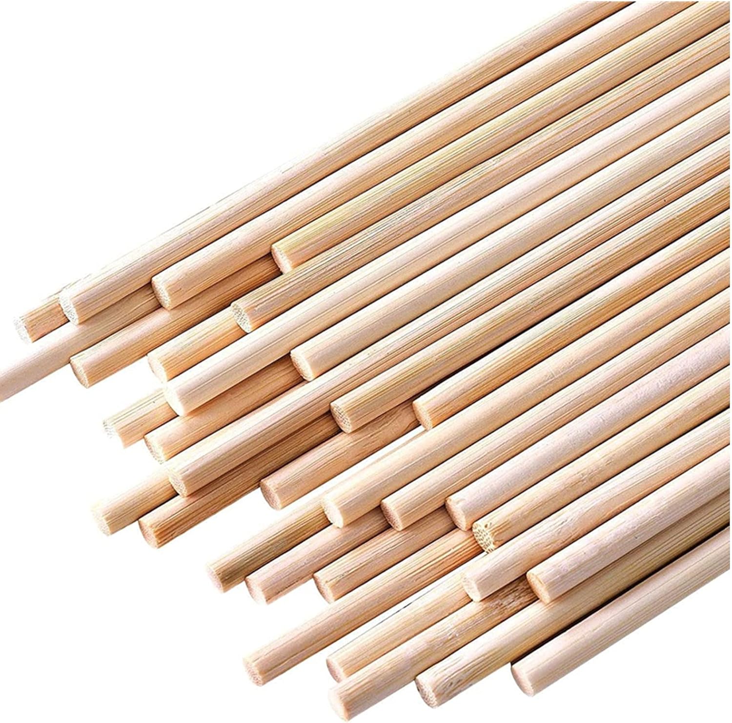 HOPELF 25PCS Wooden Dowel Rods - 1/4 x 12 Inch Bamboo Sticks - for Crafts, Cake Dowels and DIY Projects