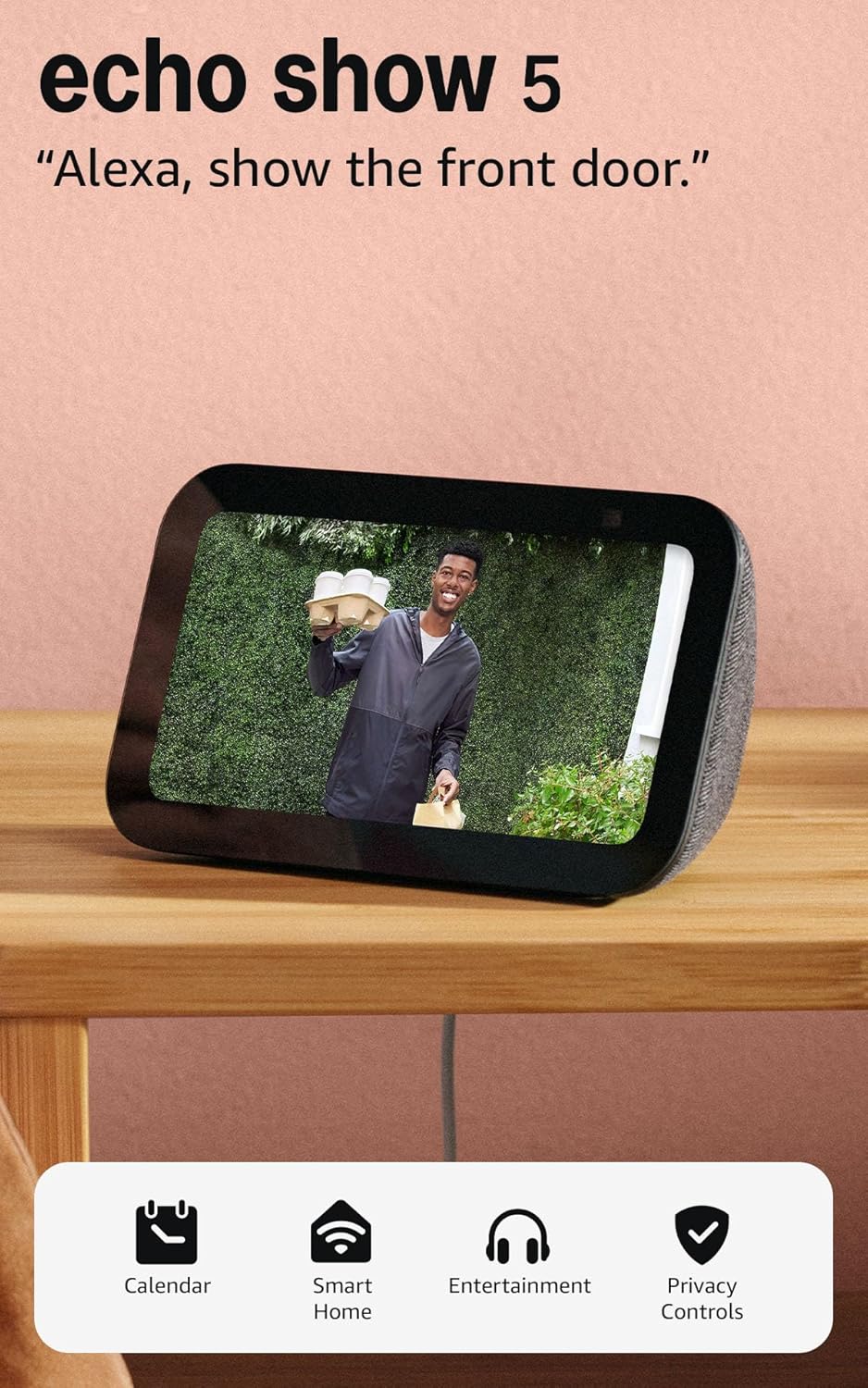 Amazon Echo Show 5 (newest model), Smart disTLay, Designed for Alexa+, 2x the bass and clearer sound, Charcoal