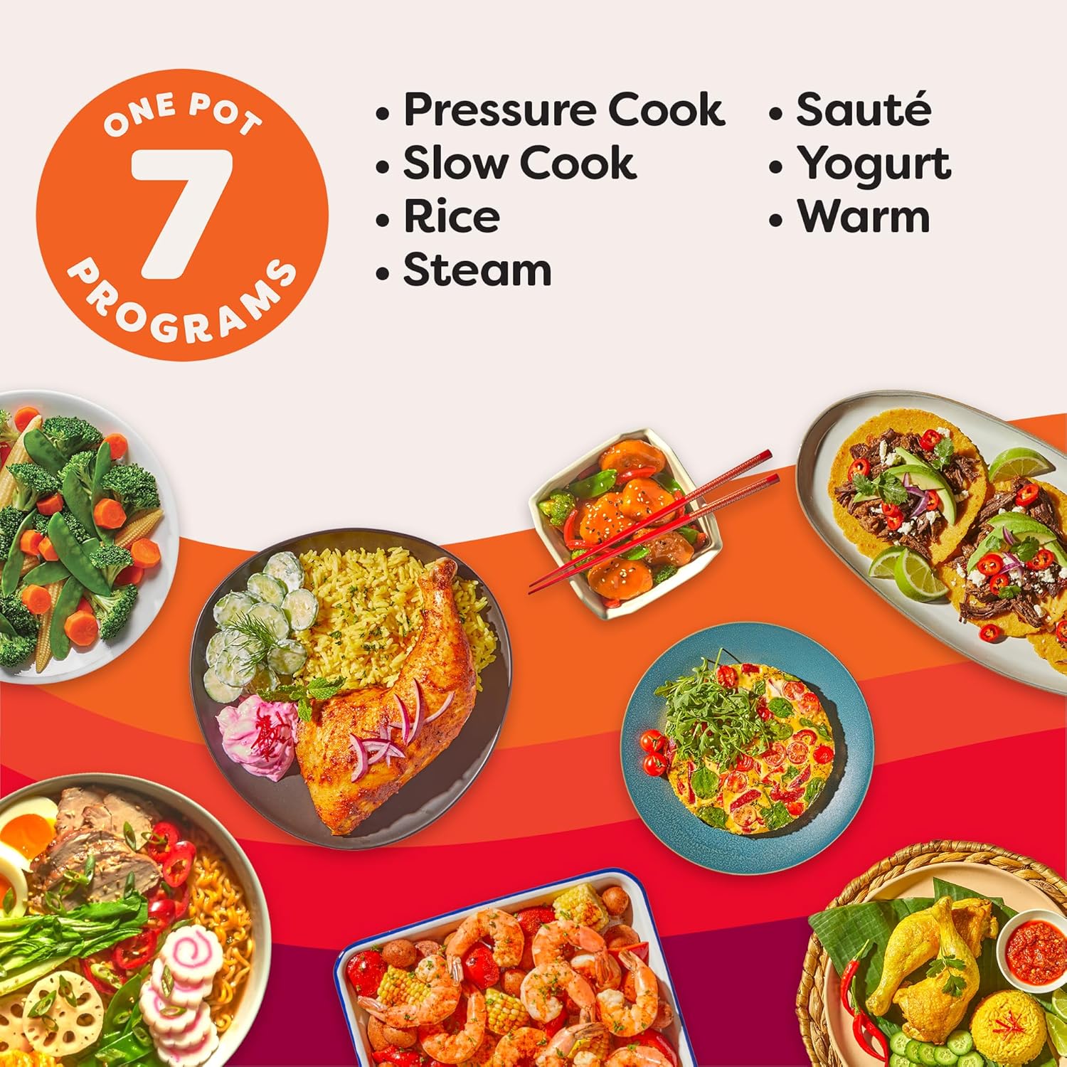 Instant Pot Duo 7-in-1 Electric Pressure Cooker, Slow Cooker, Rice, Steamer, Sauté, Yogurt Maker, Warmer & Sterilizer, Includes App With Over 800 Recipes, Stainless Steel, 6 Quart