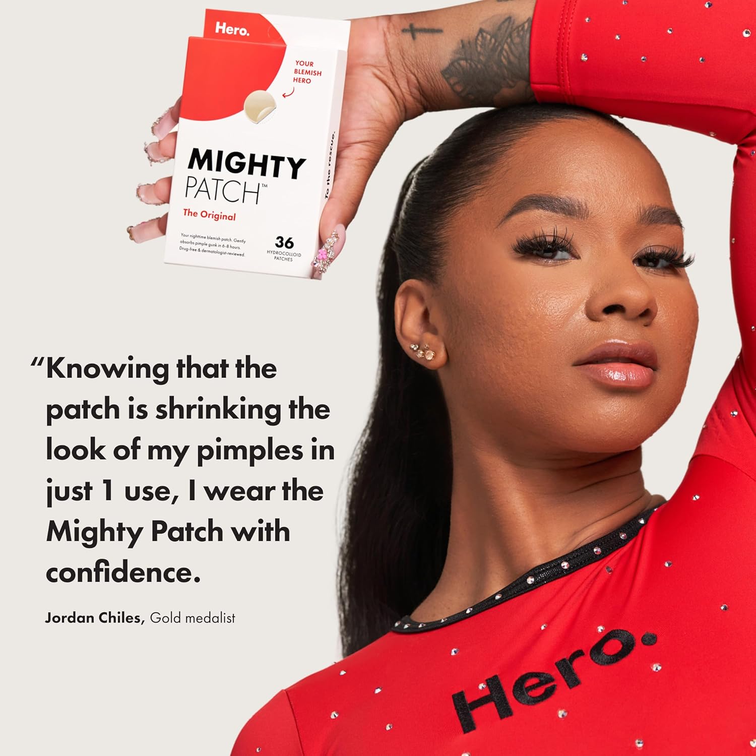 Mighty Patch Original Patch from Hero Cosmetics - #1 Hydrocolloid Acne PimTLe Patches for Face, Shrinking Zits & Whiteheads in 1 Use, Nighttime Spot PimTLe Stickers for Face, 36 Count