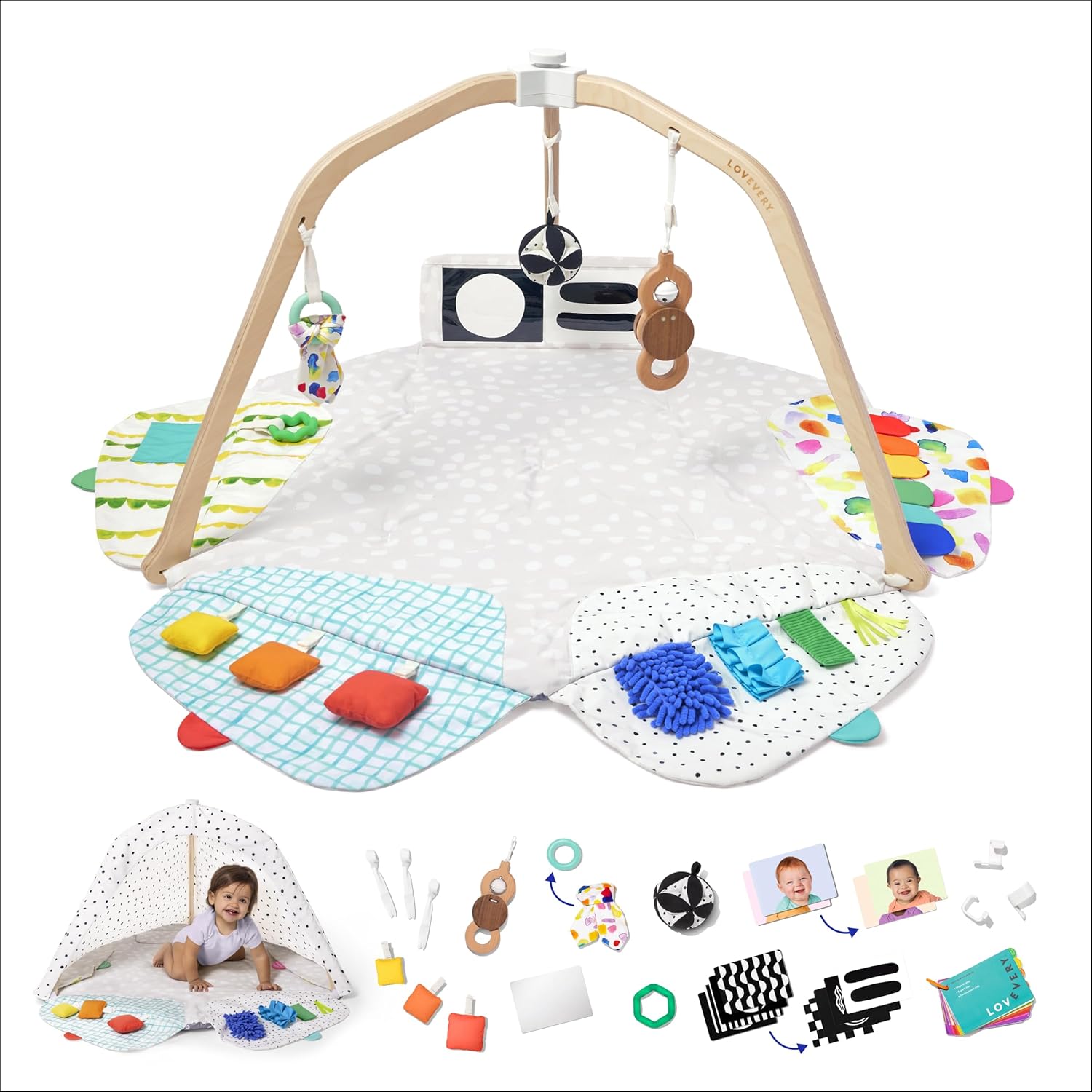 LOVEVERY | The TLay Gym | Award Winning For Baby , Stage-Based Developmental Activity Gym & TLay Mat for Baby to Toddler