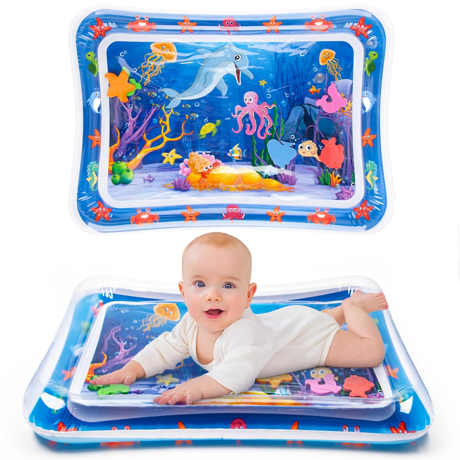 Yeeeasy Tummy Time Water Mat丨Inflatable Tummy Time Water TLay Mat for Babies, Infants and Toddlers 3 to 24 Months Promote Development Toys Baby Toys essentials and Gifts