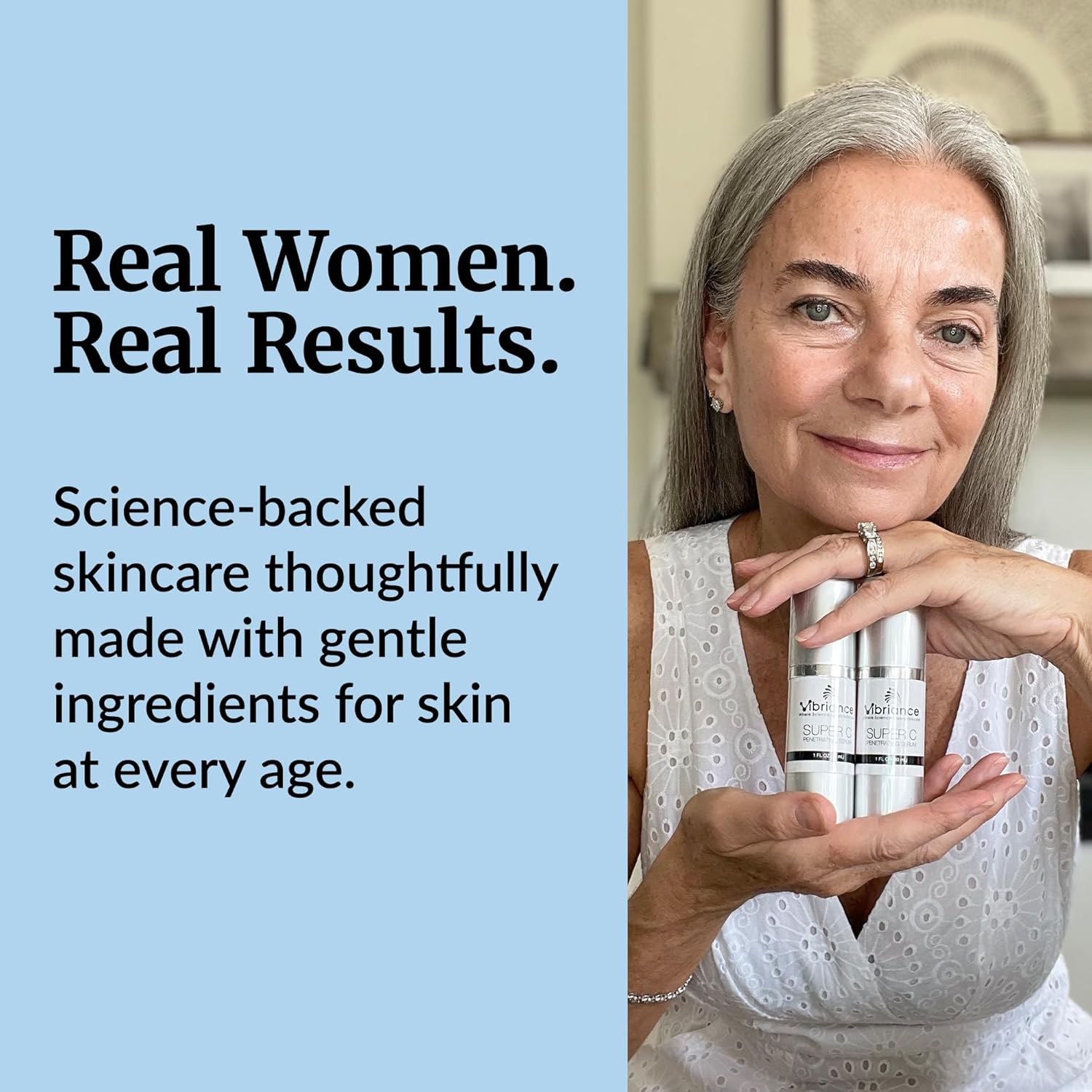 Vibriance Super C Serum for Mature Skin - All-in-One Vitamin Formula Hydrates, Firms, Lifts, Smooths, Targets Age Spots, Wrinkles, 1 fl oz