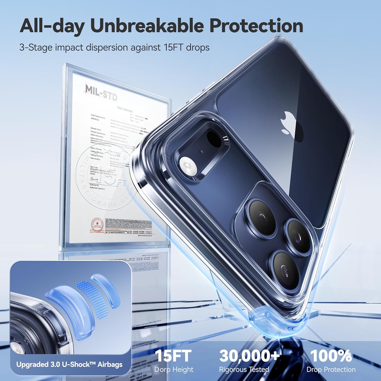 CASEKOO for iPhone 17 Pro Max Case Smooth Crystal Clear, Patented Anti-Yellow & Virgin TPU, 15FT Military-Grade Protection, Slim Transparent Women Men Funda para for iPhone 17 Pro Max Case 6.9", Clear