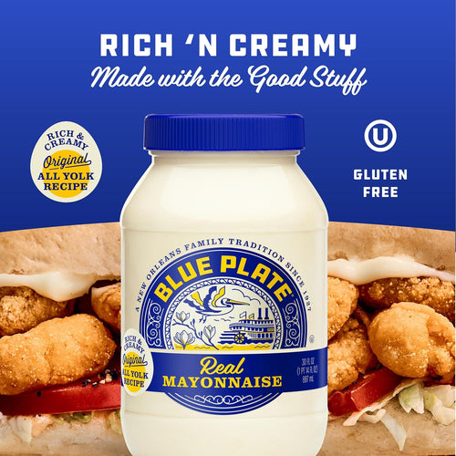 blue plate real mayonnaise 30 fl oz jar homestyle mayo for chicken salad