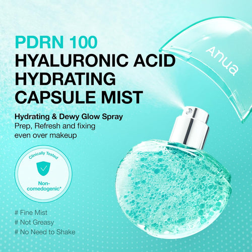 ANUA PDRN Collagen Glow Facial Serum Spray, Hydrating Face Mist, Hyaluronic Acid, dewy glass finish, All Skin Types, Instant TLumping Hydration, Firming Care, Korean Skincare, 1.01 fl oz