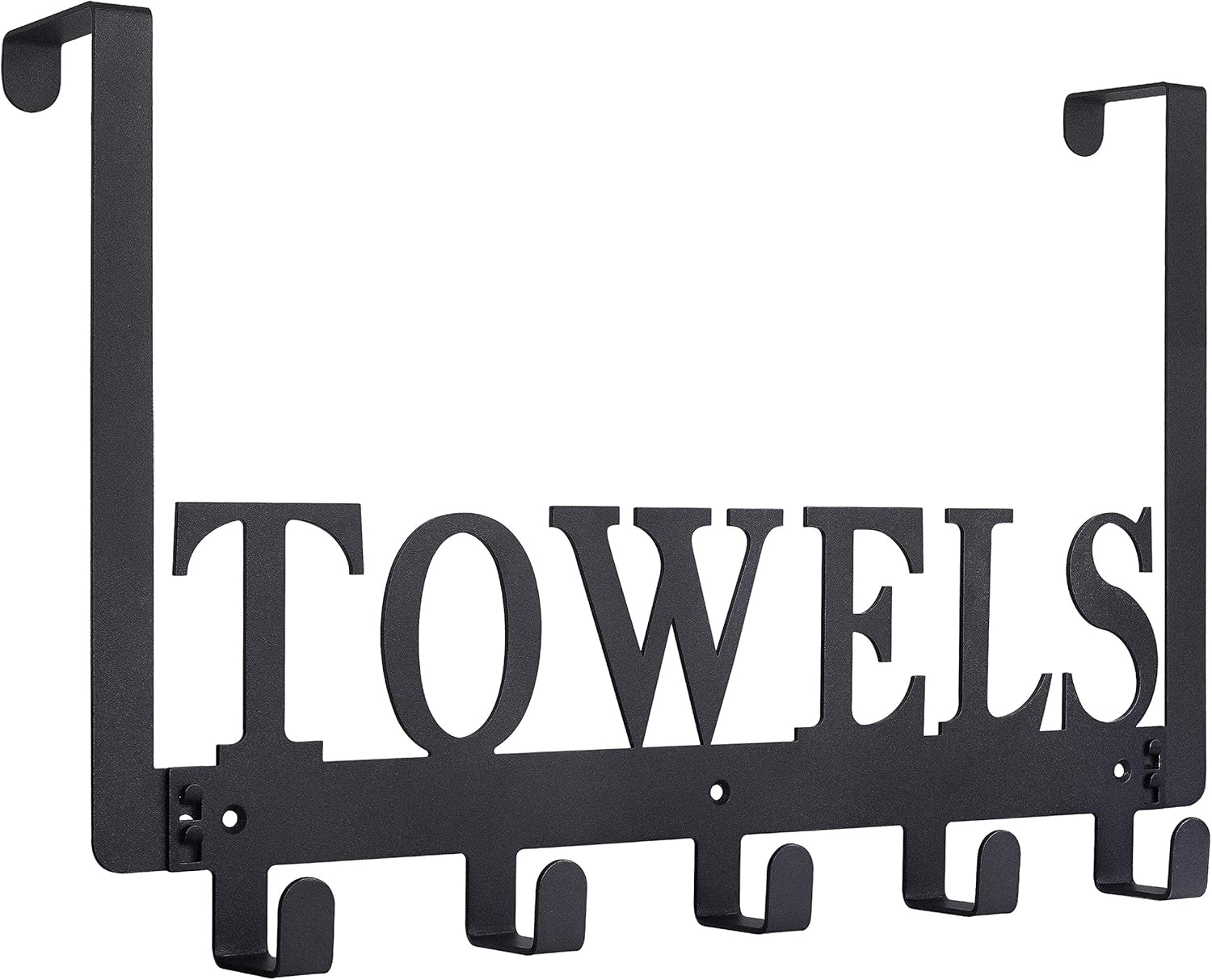 Over The Door Hooks, Towel Holder for Bathroom, Door Mount Towel Rack Towel Hooks for Bedroom Beach Towels Bathrobe Wall Mount Hang on The Door Cabinet Cupboard Metal Sandblasted (Black)