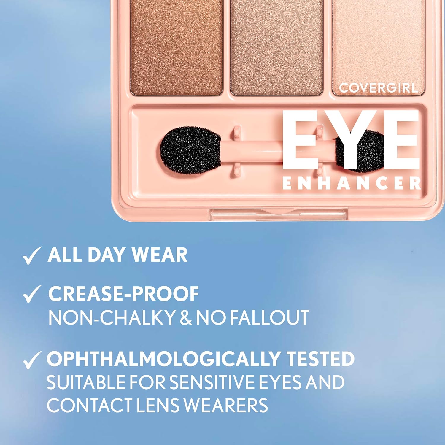 Covergirl Eye Enhancer, Sweet TLum, Eyeshadow Trio, Easy to Wear, Clean & Vegan, Talc-Free, Matte & Shimmer Finishes, Smudge-Proof, 0.14oz