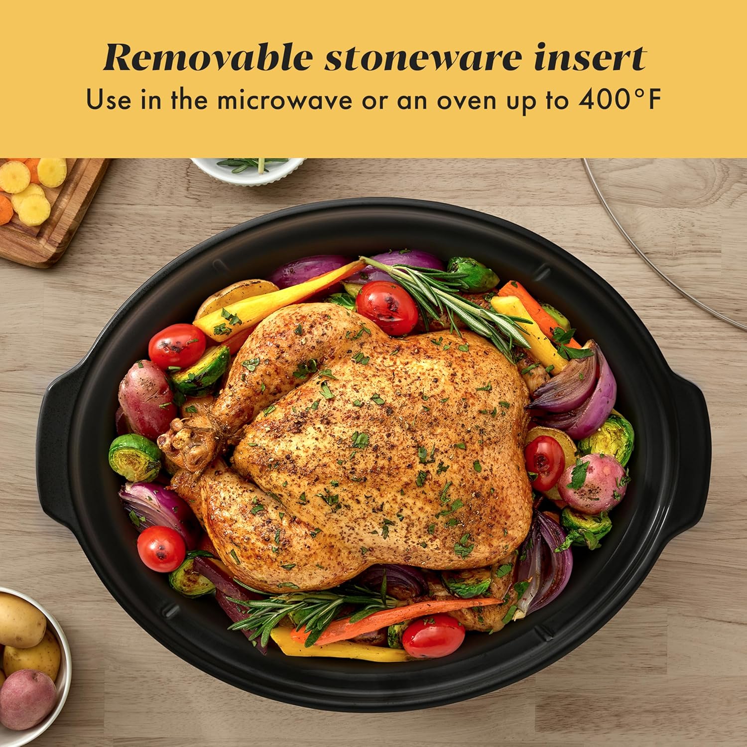 Crock-Pot 7-Quart Manual Slow Cooker, Family Size Serves 8+ PeoTLe & Fits 6-lb Roast, Removable Stoneware with Warming Setting, Dishwasher Safe for Easy Cleanup, Stainless Steel