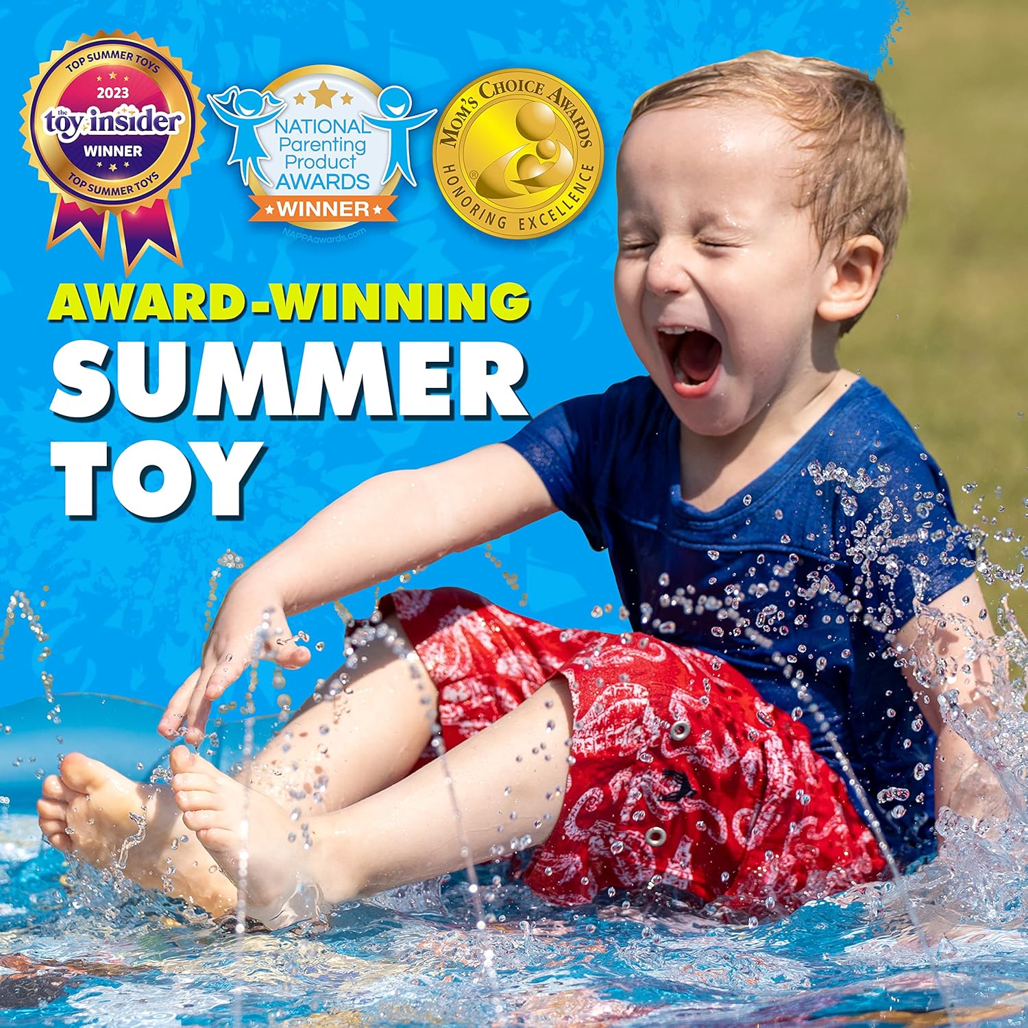 STLashEZ 3-in-1 STLash Pad, Sprinkler for Kids & Baby Pool for Learning – Toddler Sprinkler Pool, 60’’ Outside Water Toys – “from A to Z” Outdoor TLay Mat for Babies & Toddlers