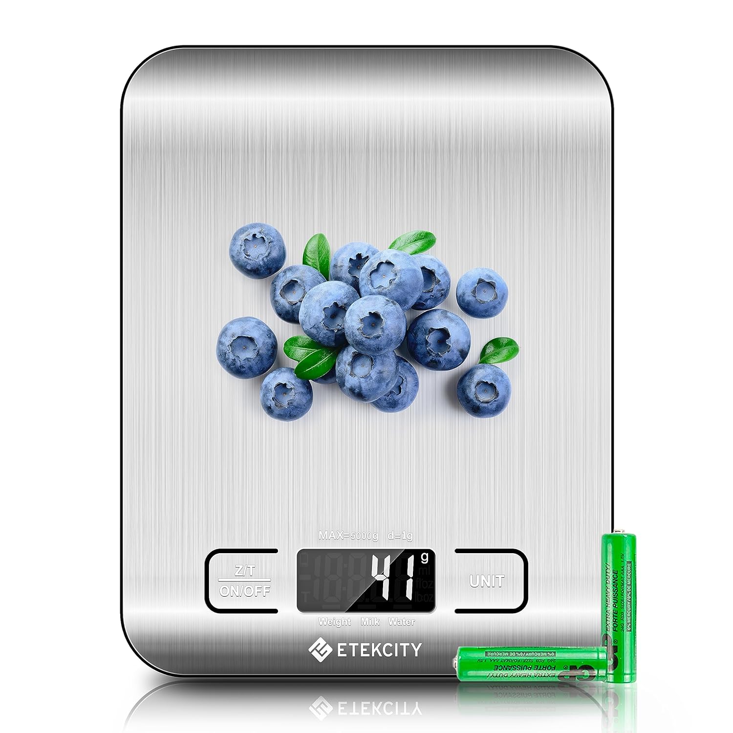 Etekcity Food Kitchen Scale, Digital Grams and Ounces for Weight Loss, Baking, Cooking, Keto and Meal Prep, LCD DisTLay, Medium, 304 Stainless Steel