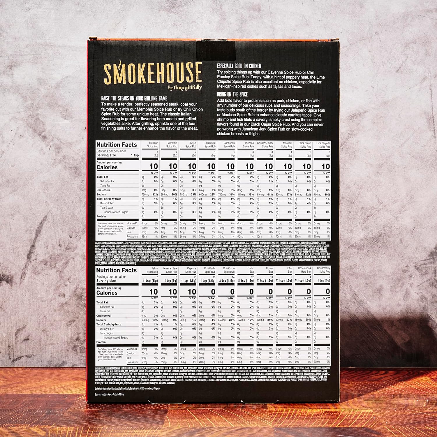 Smokehouse by Thoughtfully 20-count Ultimate Grilling Spice Set with Chili Garlic, Rosemary, and more