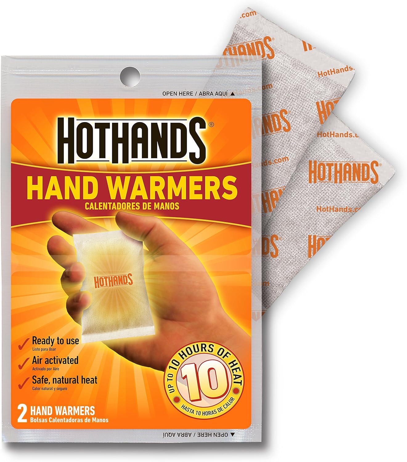 HotHands Hand Warmers - Long Lasting Safe Natural Odorless Air Activated Warmers - Up to 10 Hours of Heat