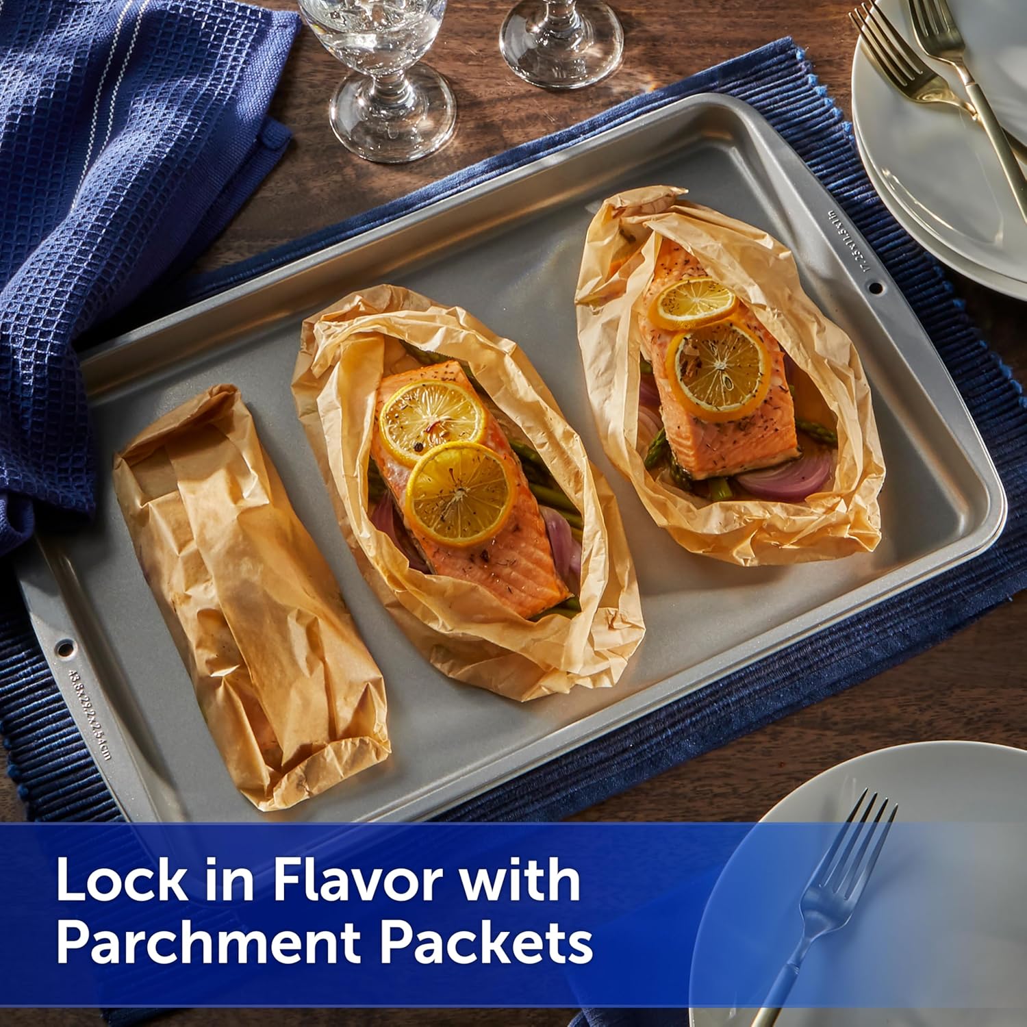 Reynolds Kitchens Unbleached Parchment Paper Roll, Non Stick Parchment Paper for Cooking and Baking, Oven Safe up to 425 Degrees, Chlorine-Free, 45 Feet x 12 Inches, 45 Total Sq. Ft.
