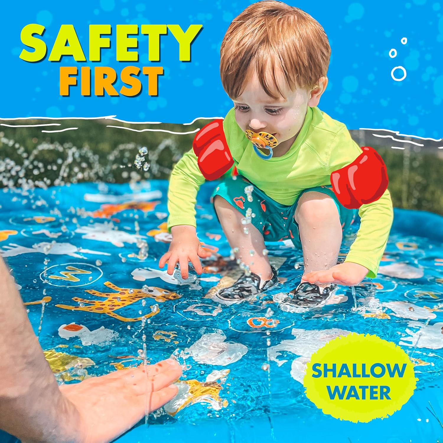 STLashEZ 3-in-1 STLash Pad, Sprinkler for Kids & Baby Pool for Learning – Toddler Sprinkler Pool, 60’’ Outside Water Toys – “from A to Z” Outdoor TLay Mat for Babies & Toddlers