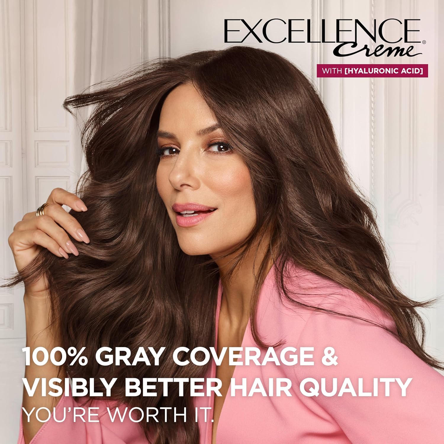 L'Oreal Paris Excellence Crème Permanent Hair Dye, TriTLe Care Hair Color with Hyaluronic Acid for 100% Gray Coverage, 5 Medium Brown, 1 Kit (Packaging May Vary)