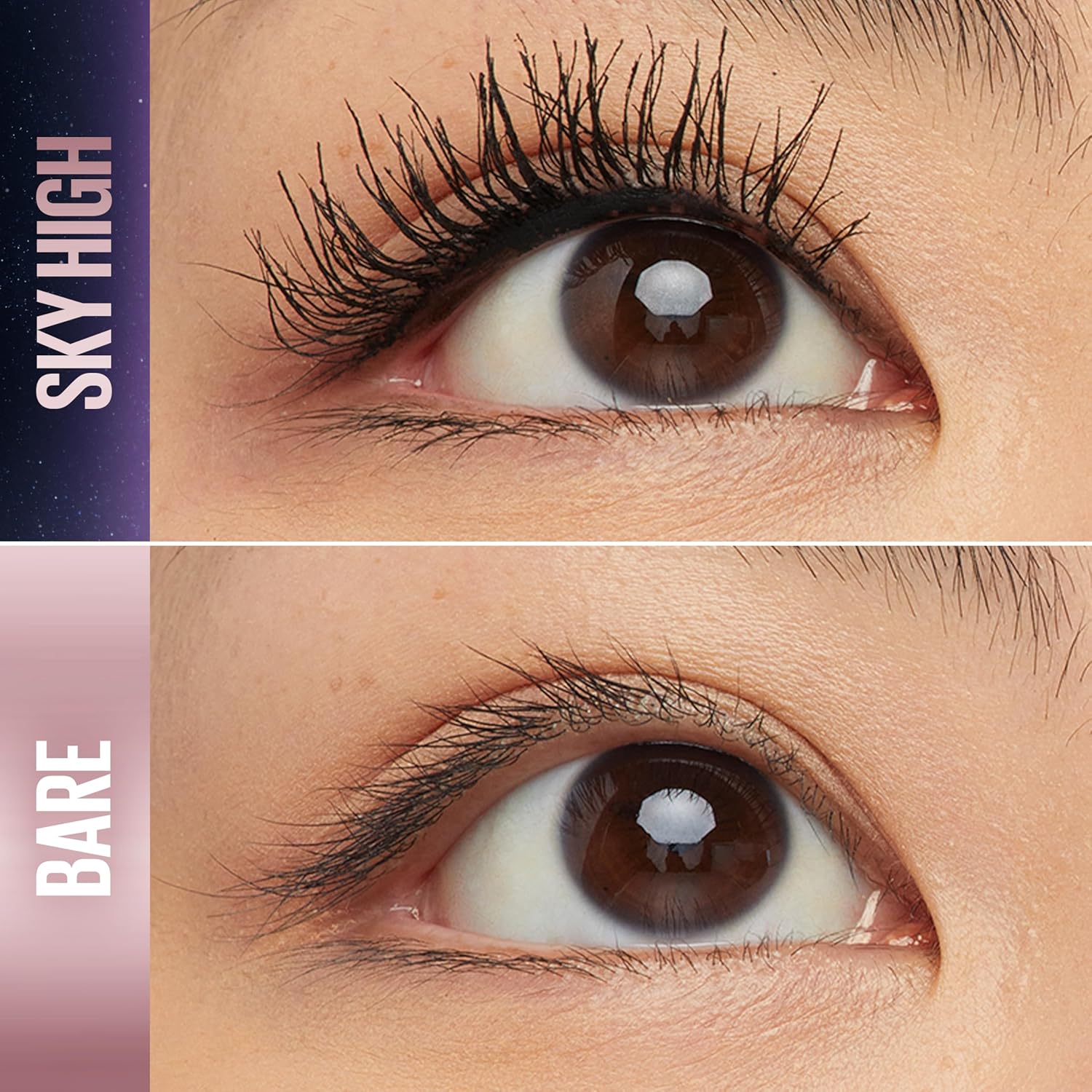 Maybelline Lash Sensational Sky High Washable Mascara Makeup, Volumizing, Lengthening, Defining, Curling, MultiTLying, Buildable Formula, Blackest Black, 1 Count